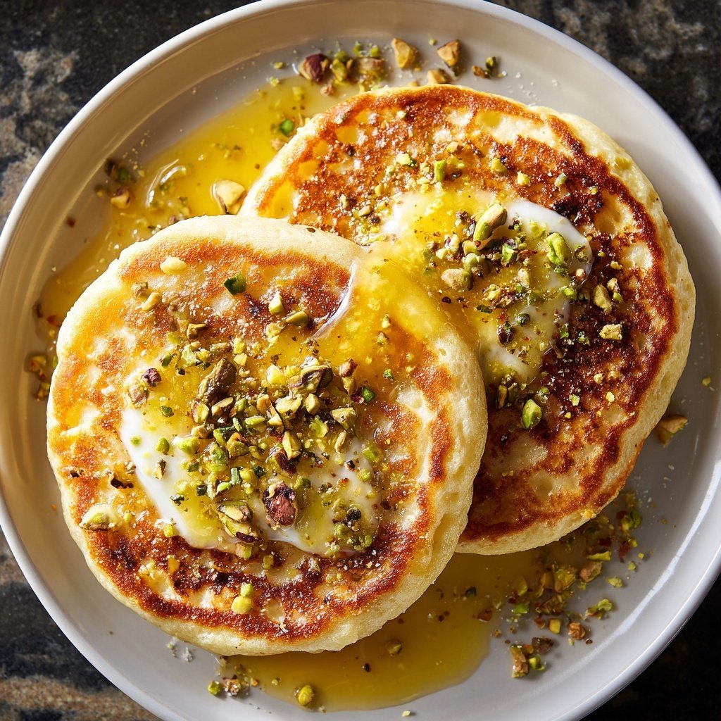 Ricotta Pancakes with Lemon Curd and Pistachios​
