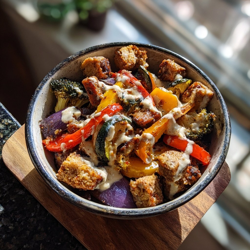 Crispy Tempeh and Vegetable Bowl