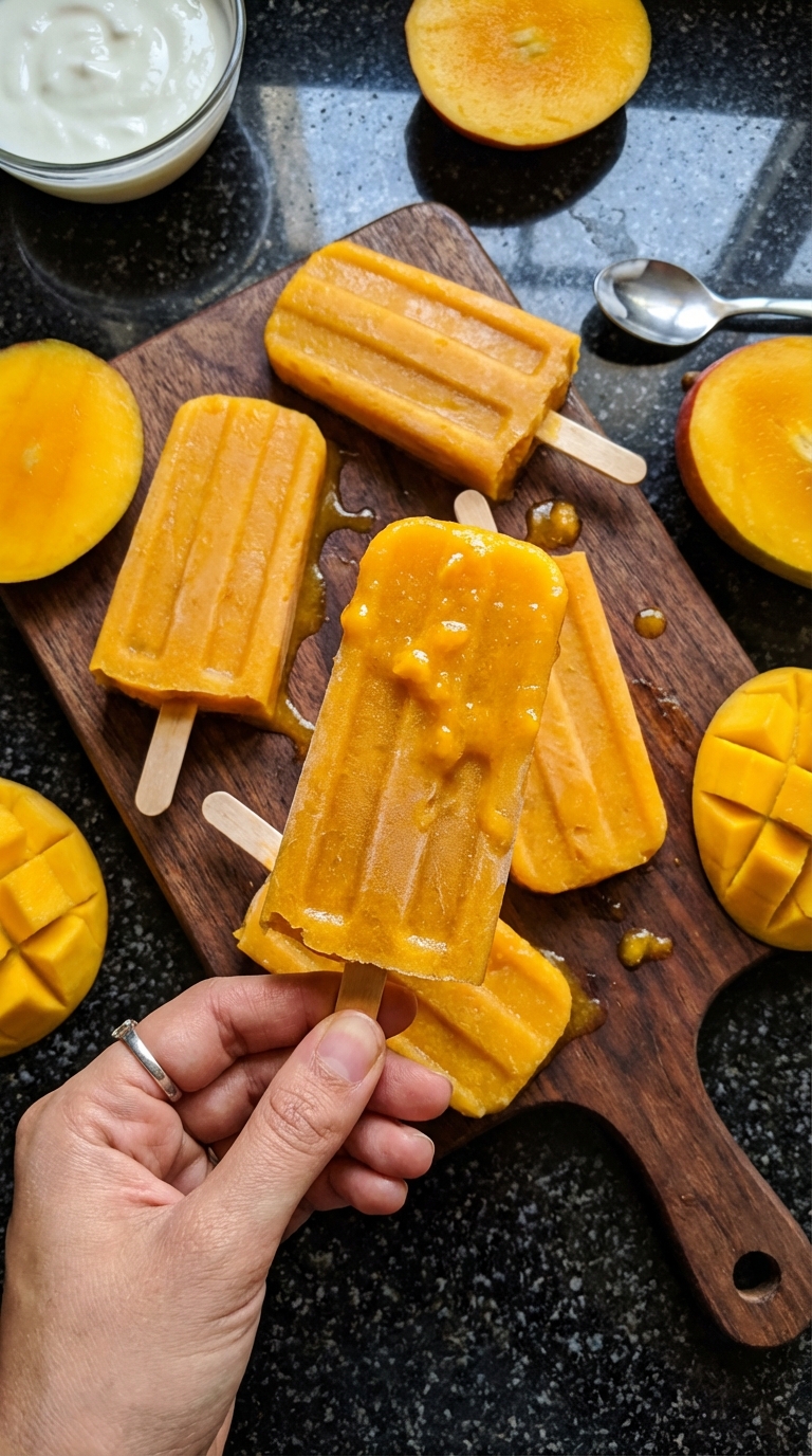 Mango Frozen Yogurt Pops