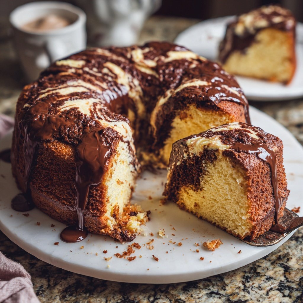 Marbled Vanilla Chocolate Cake