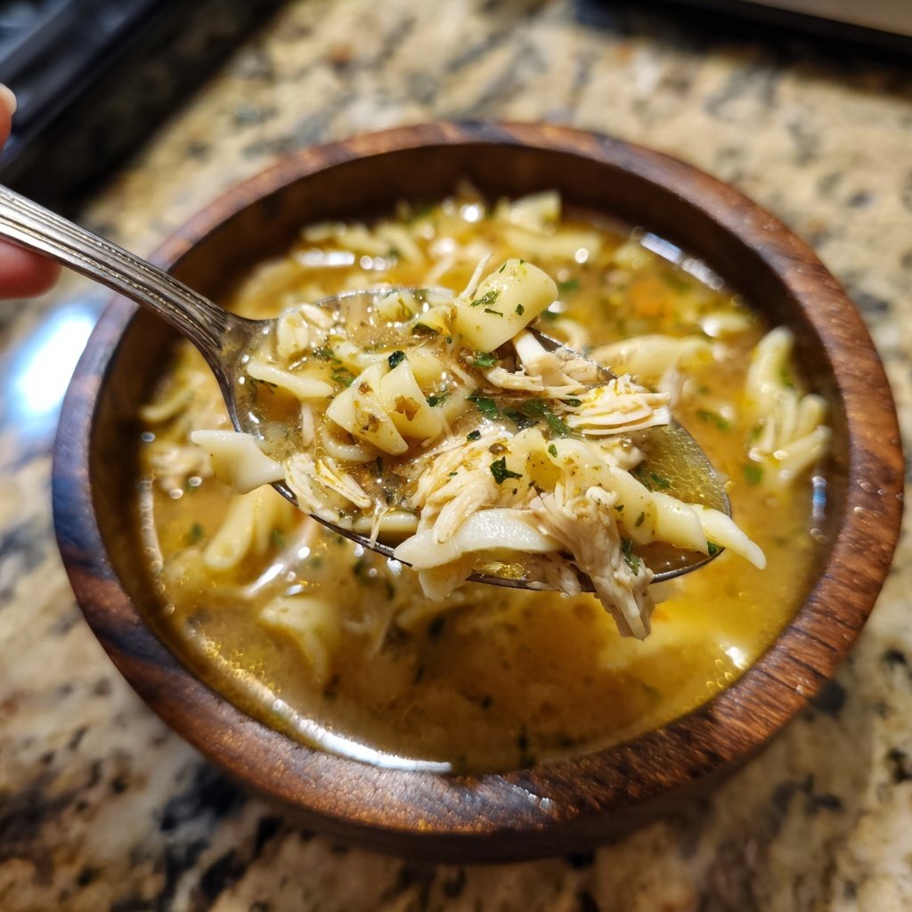Classic Chicken and Egg Noodles Soup