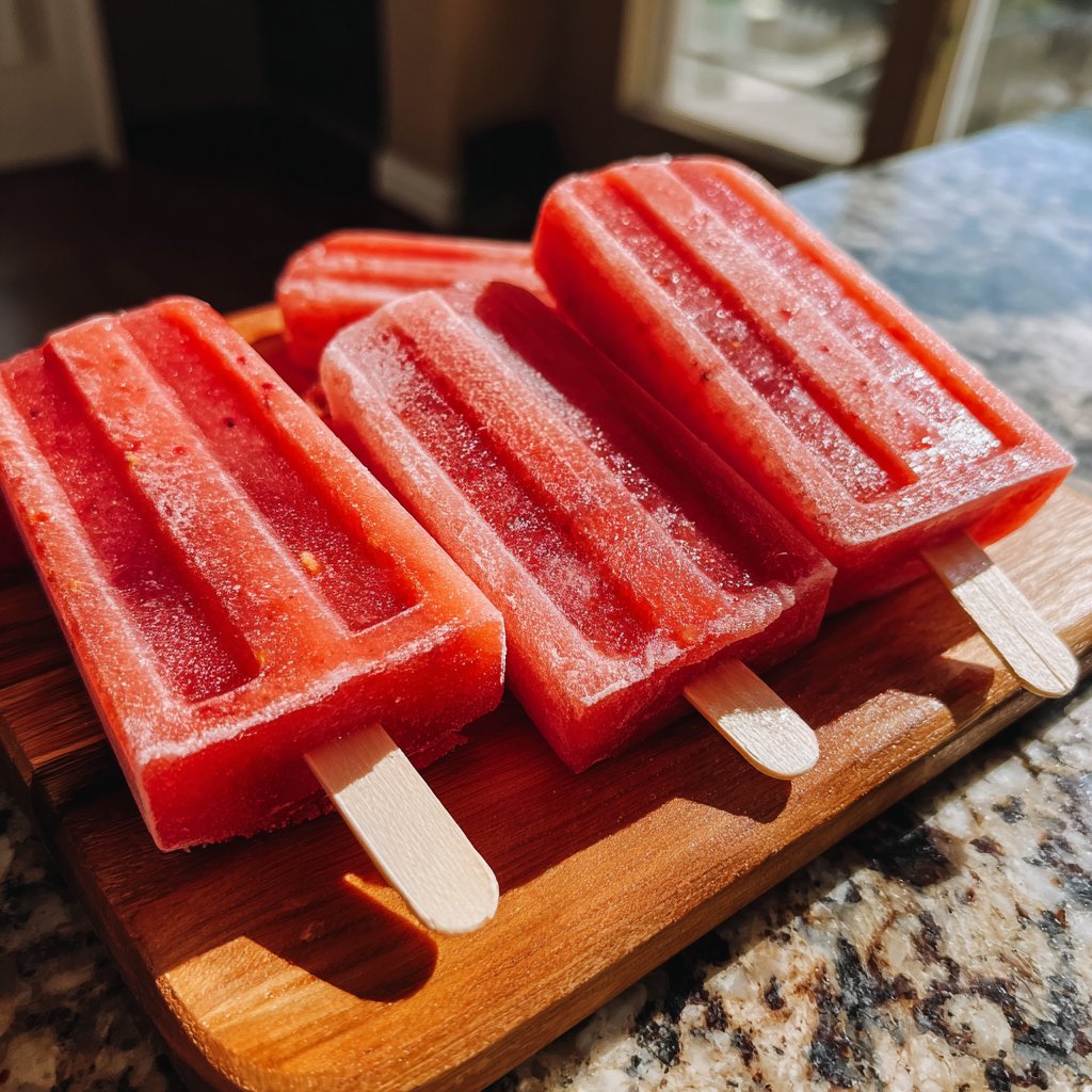 Creamy Strawberry Banana Popsicles