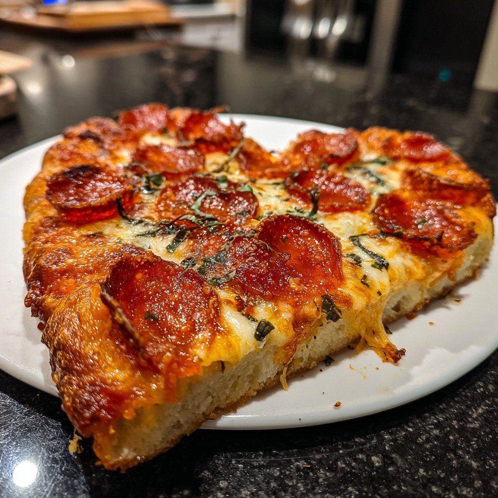 Heart Shaped Pepperoni Pizza Romantic