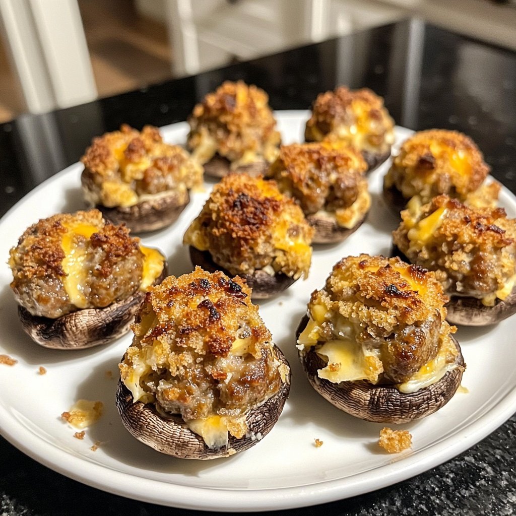 The Best Sausage Balls Stuffed Mushrooms