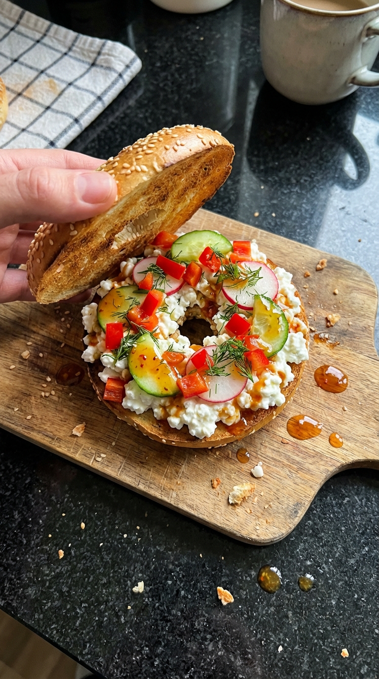 Cottage Cheese Bagel Sandwich Jumble