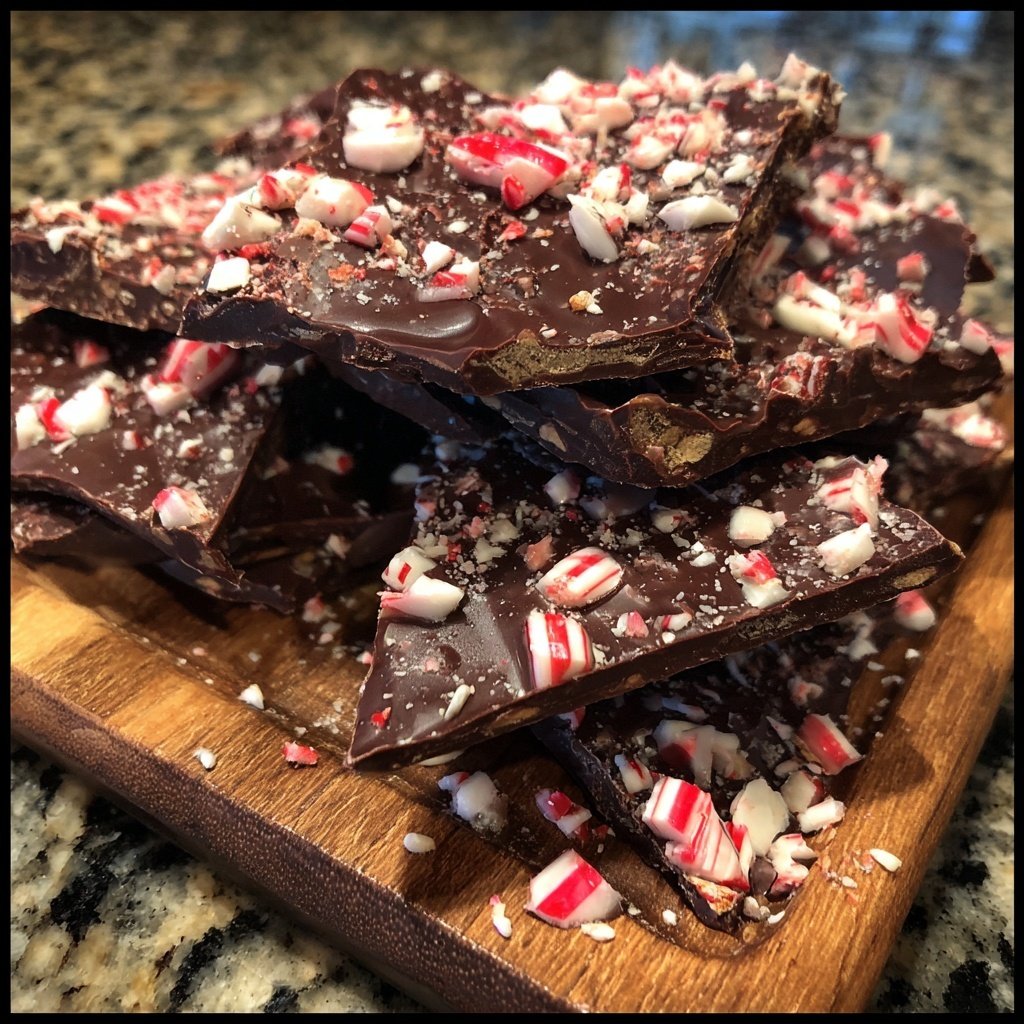 Dark Chocolate Peppermint Bark Brittle