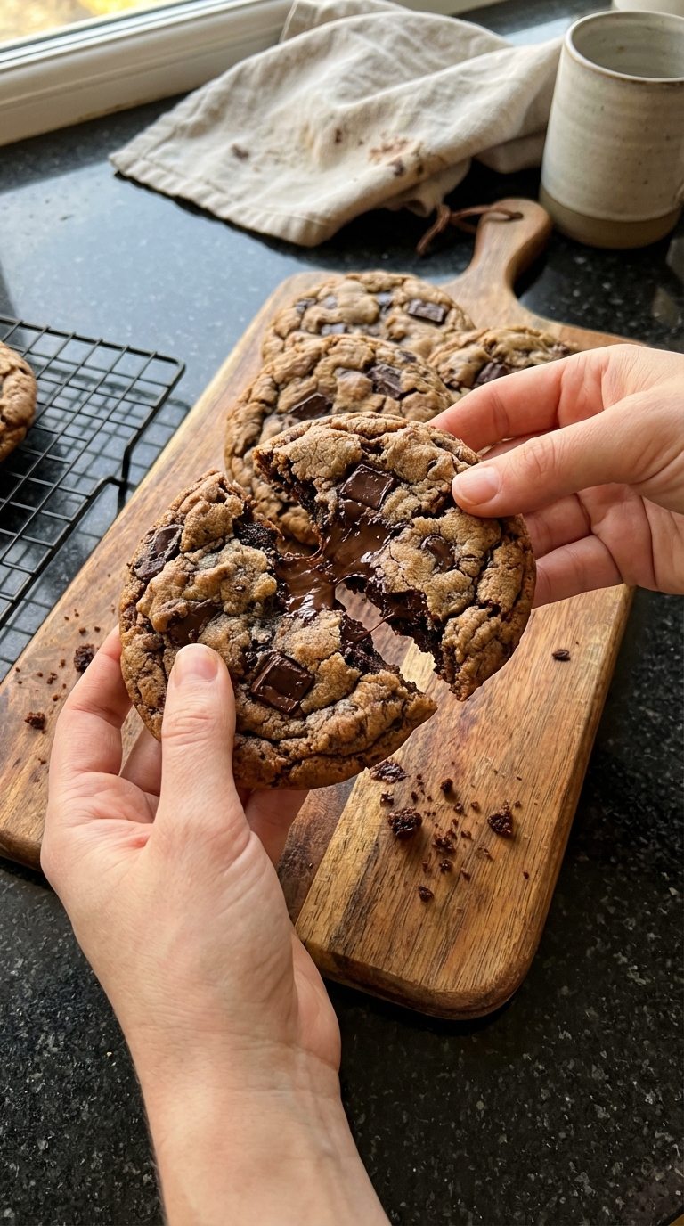 Brownie Batter Sourdough Cookies
