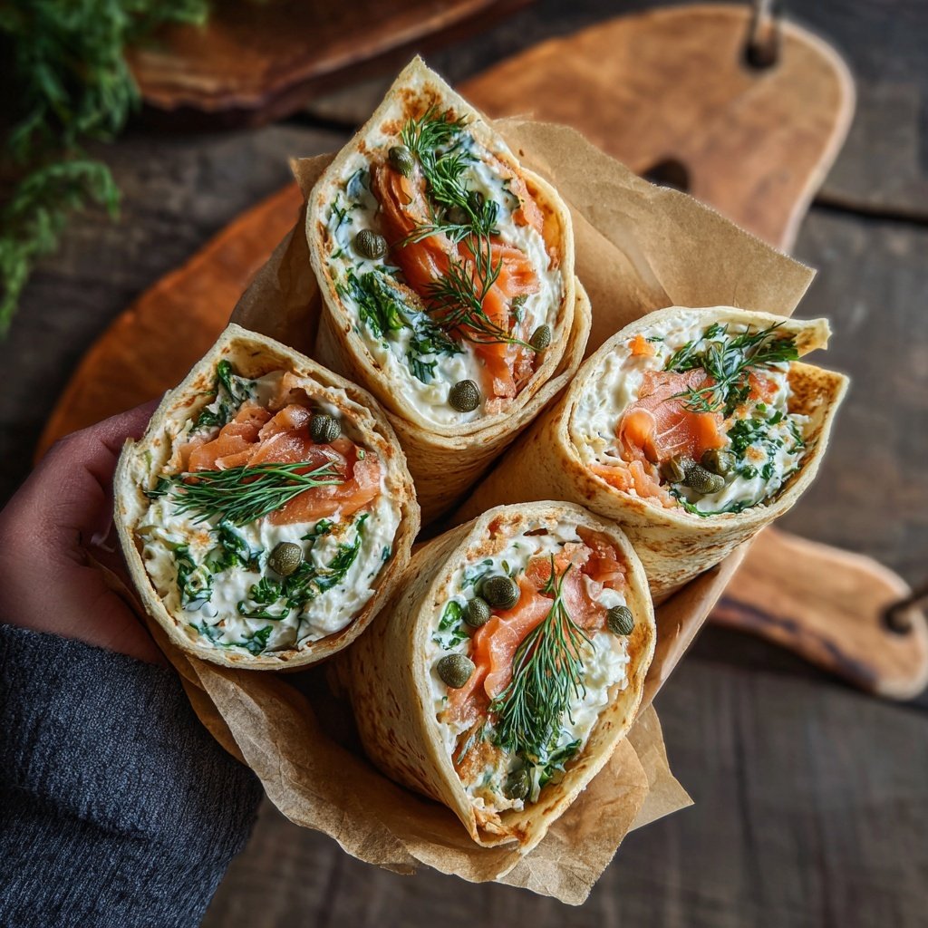 Smoked Salmon and Cream Cheese Wraps
