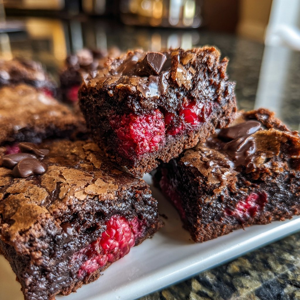 Chocolate Raspberry Fudge Brownies