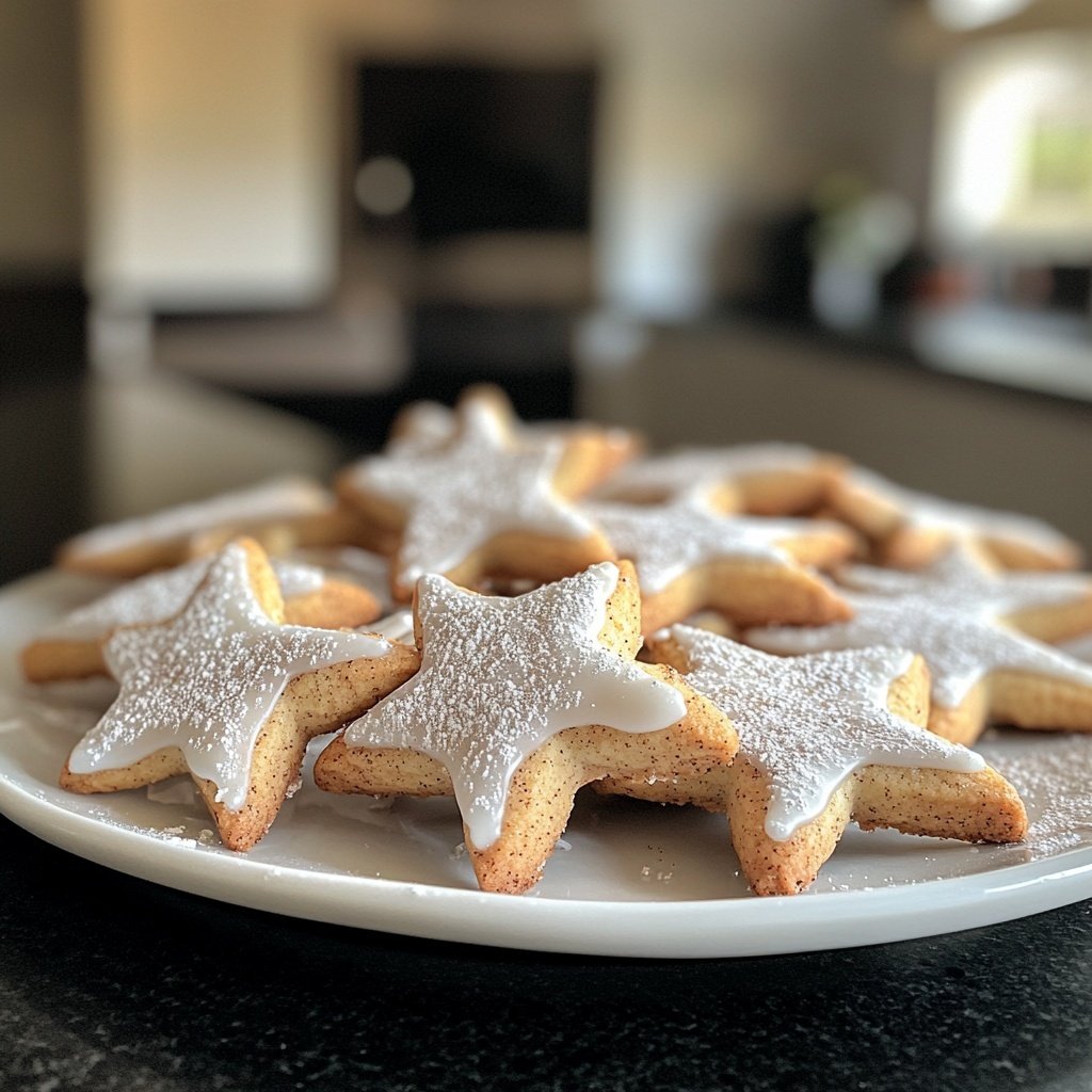 Cinnamon Star Cookies with Almond Glaze