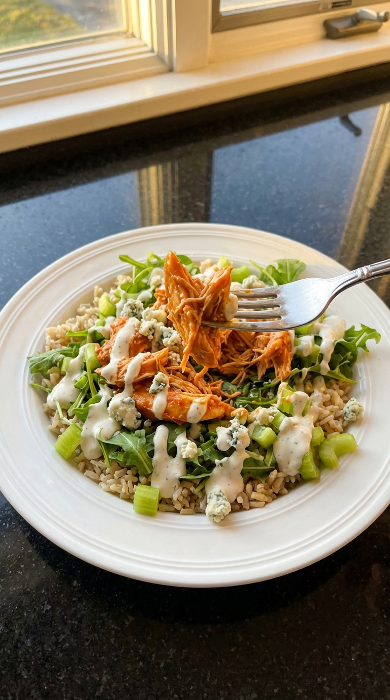 Savory Buffalo Chicken Rice Bowl