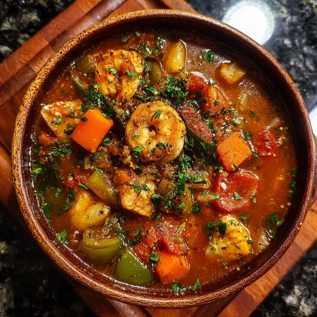 Fisherman's Stew with Roasted Garlic Crostini