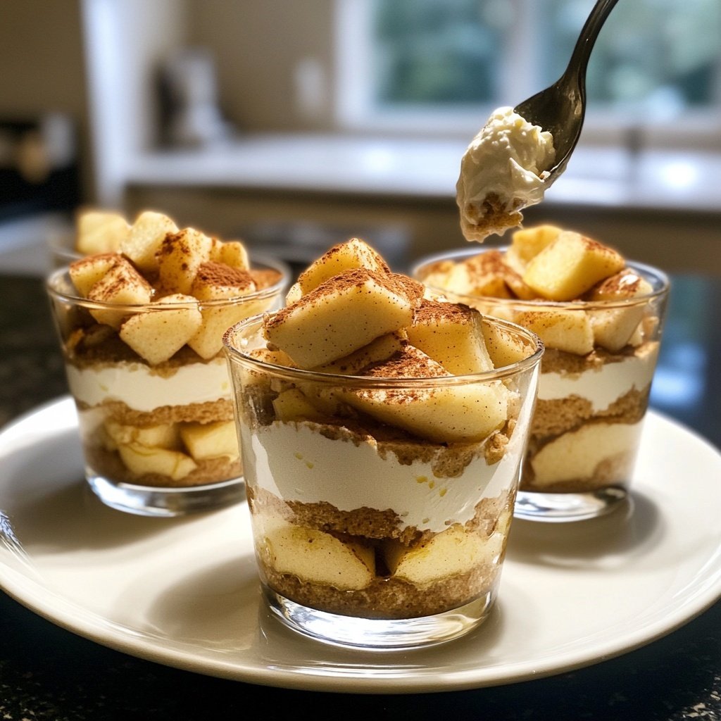 Baked Apple Tiramisu in Individual Glasses