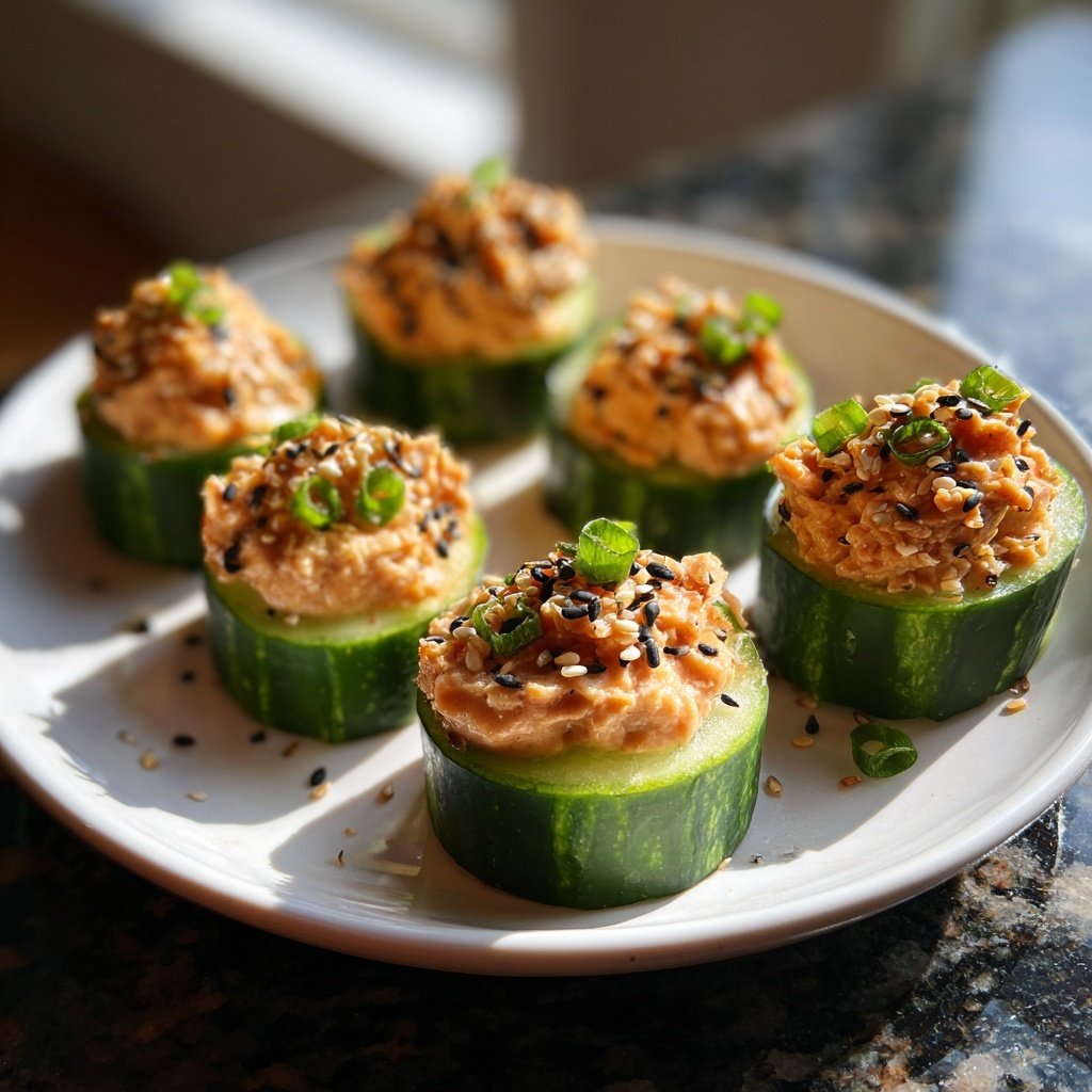 Spicy Tuna Cucumber Cups