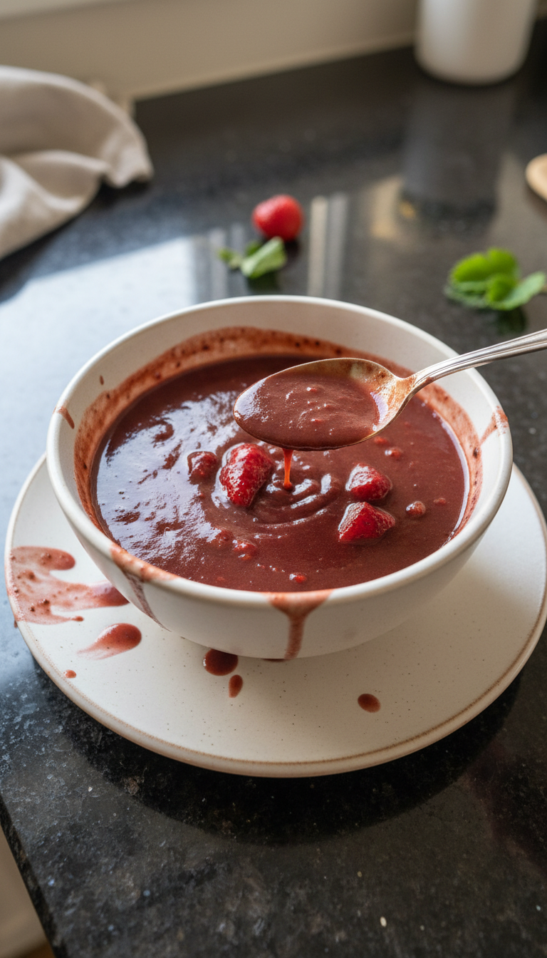 Chilled Chocolate Strawberry Soup