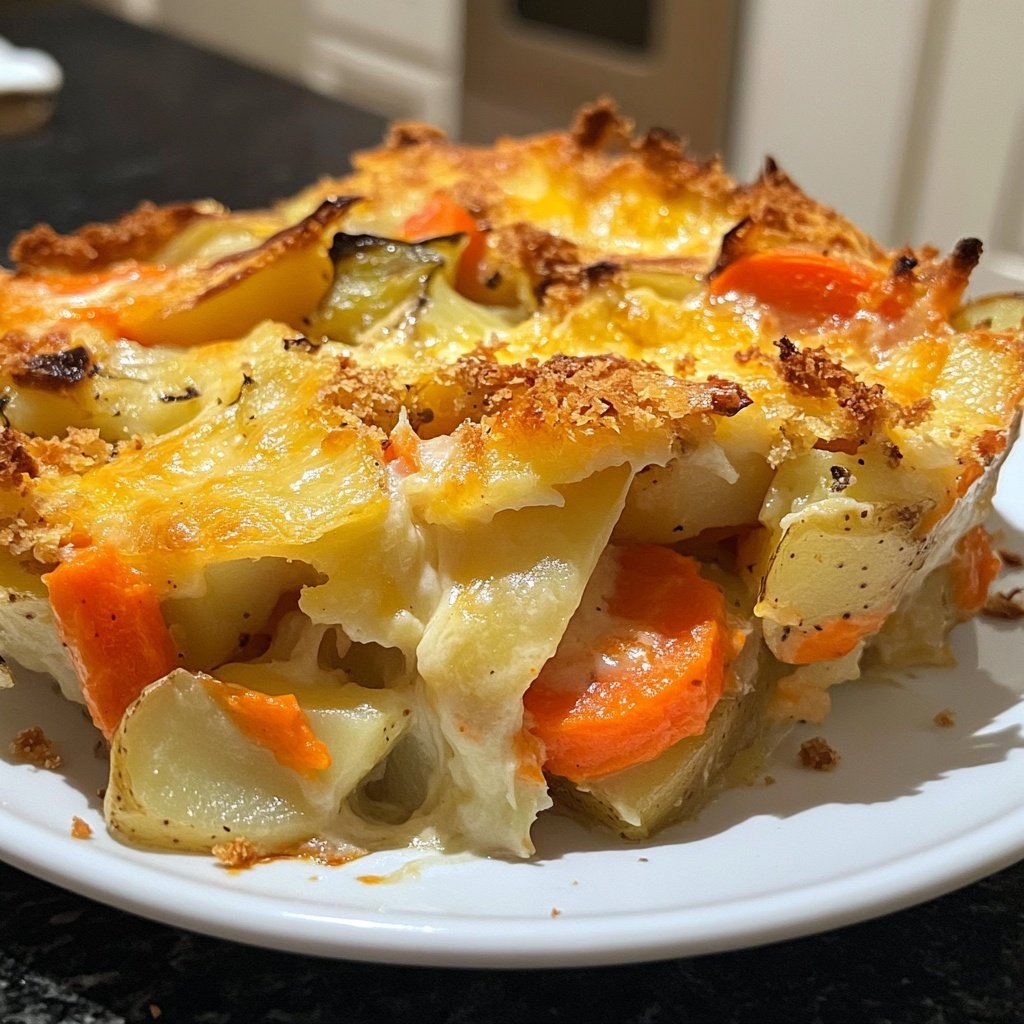 Cheesy Root Vegetable Gratin