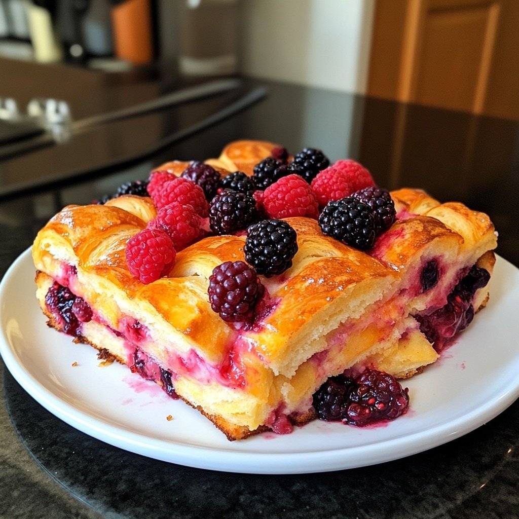 Festive Berry Croissant French Toast Bake​