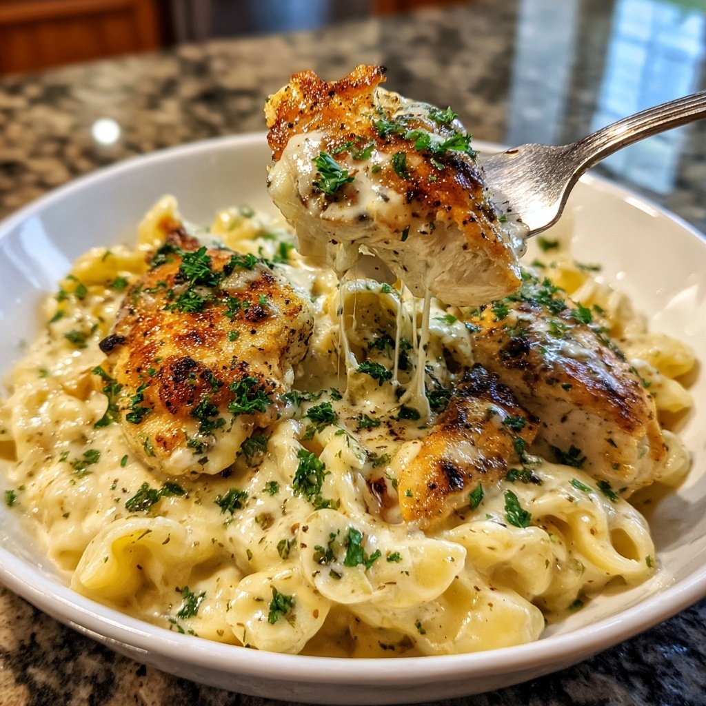 Crispy Chicken with Creamy Pasta